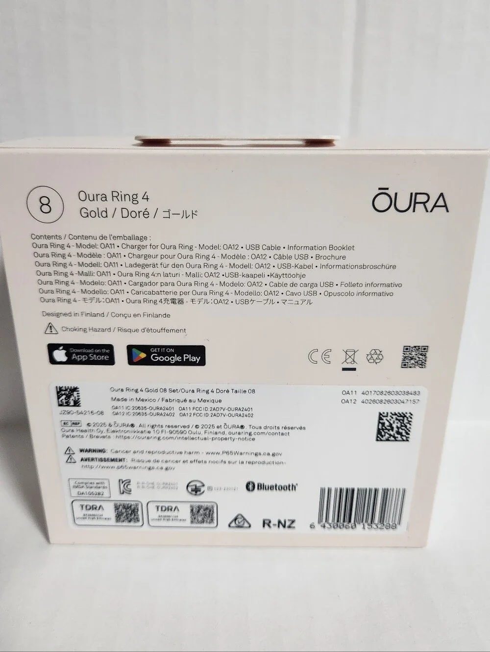 Oura Ring 4 Gold (Brand New Unopened Box)